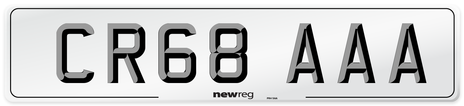 CR68 AAA Number Plate from New Reg